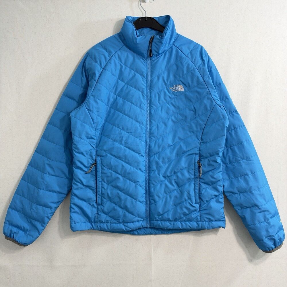 The North Face women’s Blue 550 Down Puffer Jacket Full Zip Stand Collar Large
